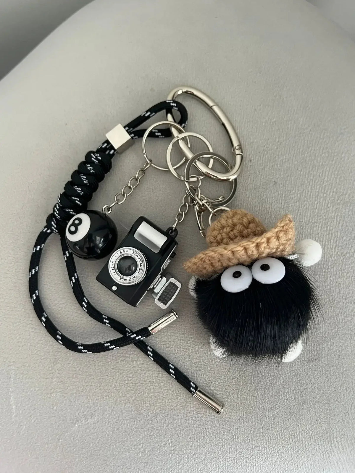 Rope Braid Bag Charm Leather Dachshund Keychain Aesthetic