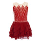 Light Girls' Leotard - Rhinestone Embellished, Mesh Skirt, Polyester/Nylon/Elastane, For Ballet, Gymnastics