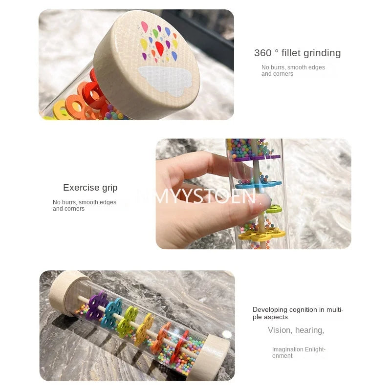 Rain Wooden Sound Pipe Toy - Fun Hourglass Music Shaker for Infants, Early Education Gift, Engaging Simulation Rain Sounds