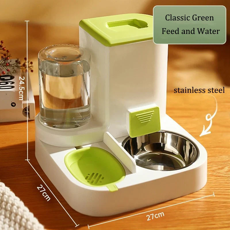 Automatic Pet Feeder Gravity Food And Water Dispenser Kit No Batteries Hands Free Fall 2025 Simple Clean
