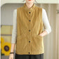 Plush Women's Corduroy Vest - Relaxed Sleeveless, Velvet