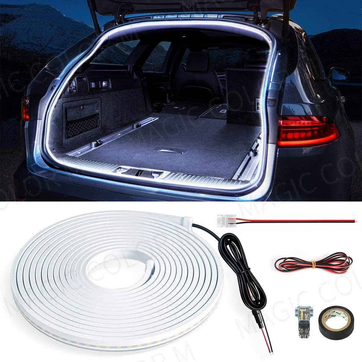 Flexible Water-Resistant Atmosphere Lamp Tesla 3 Y S X 2026 – 5M Car Interior LED Ambient Light Strip 12V