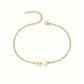 Letter Initial Bead Bracelet Thin Chain Minimalist Elegant