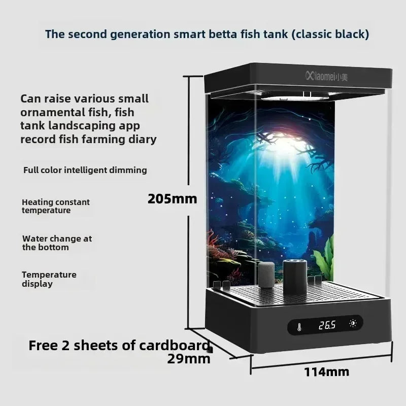 Tank Betta 2L Smart Self Circulating Desktop Aquarium Mini With Heater And LED Fall 2025 Desk Decor Low Maintenance