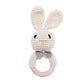 Crochet Wooden Animal Teether Rattle Newborn Sensory Toys