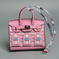 Inspired Birkin Mini Hand Bag - Platinum Bag Charm