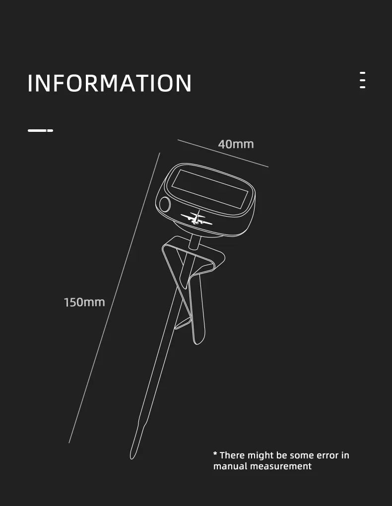 Read Instant Thermometer Metal Probe Kitchen Accurate BBQ