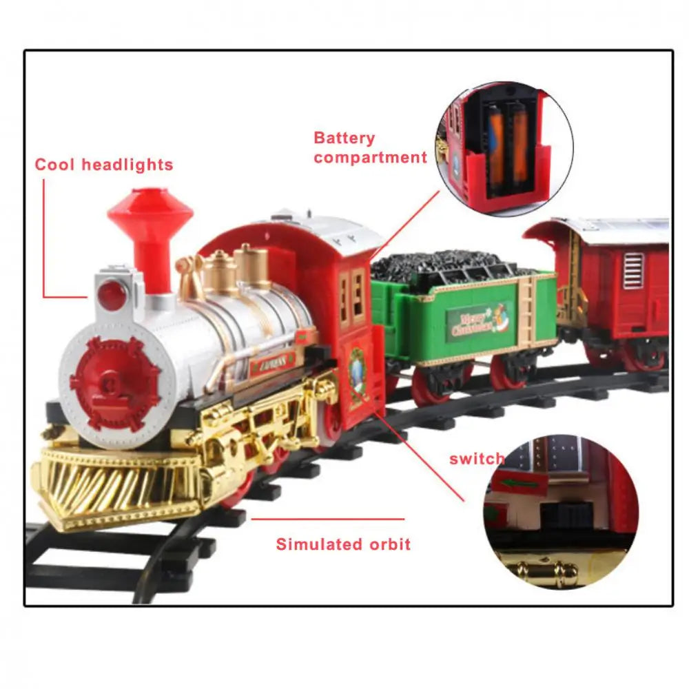 Top-Grade Remote Control Motor-Driven Train Kit - Creative Christmas Gift for Kids, Fun Train Toy with Music and Lights