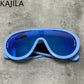 Sunglasses2026 Edition White Frame Oversized Wave Mask Goggles Y2K Punk Steampunk Eyewear TikTok Viral