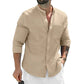 Men's Linen Shirt - Breathable Casual and Formal Dress Shirt in White, Blue, Grey, Regular Fit, Soft Comfortable Fabric-6