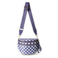 checkered nylon, box shape, travel and daily use – Multi-Use unisex crossbody bum bag