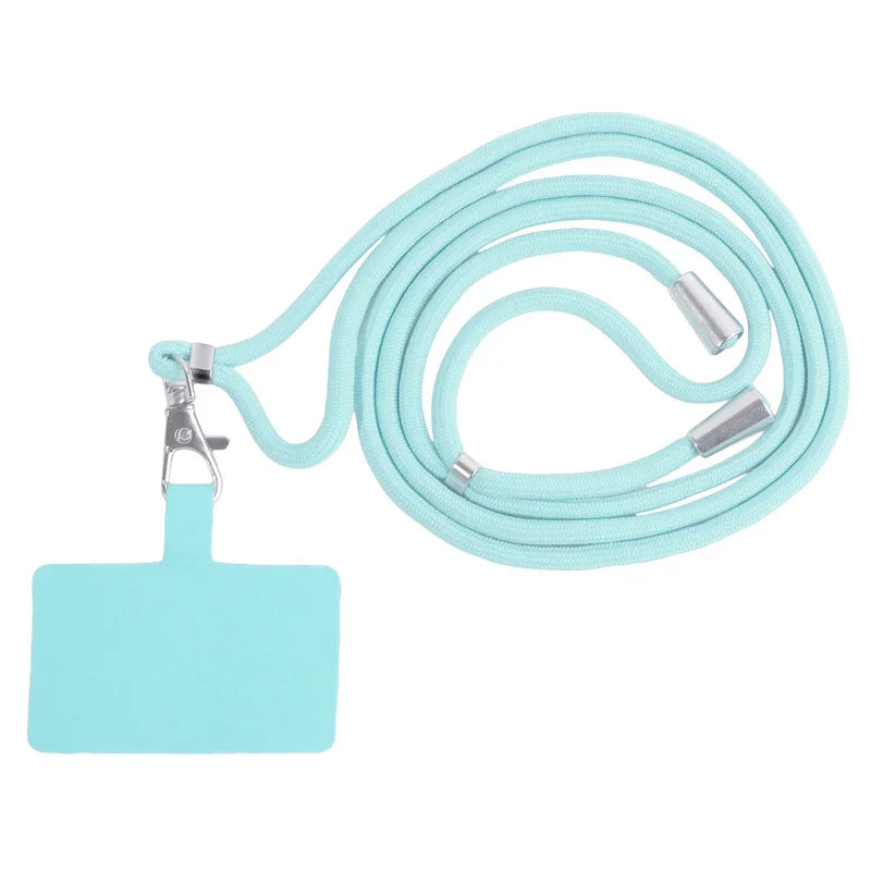 Flexible Detachable Phone Lanyard with Card Holder & Carabiner - 13 Colors, Nylon Strap Accessory