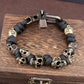 Skull Paracord Bracelet Gothic Wristband Halloween 2026 Gift Idea Flexible Braided Jewelry