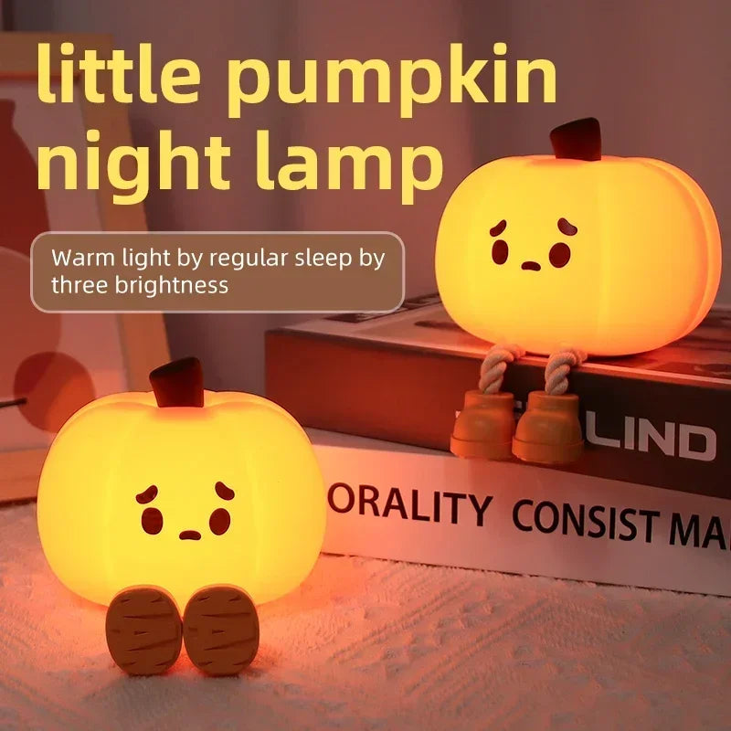 Halloween Night Light Silicone Cute Ghost Duck Pumpkin Lamp Halloween 2025 Nursery Battery-Powered Kid Safe Gift
