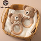 Bear Crochet Teether Rattle Ring Newborn Sensory Toys