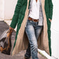 Women’s Warm Reversible Long Coat - Quilted Sherpa Hooded