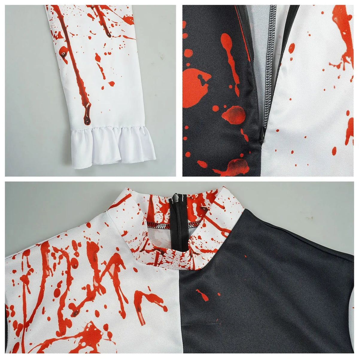 Costume Clown Bloody Jumpsuit Halloween 2025 Scary Party