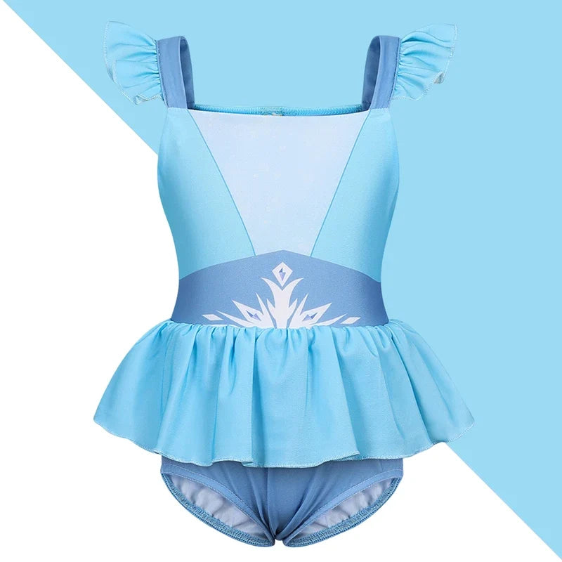Sturdy Princess Print, Cotton-Poly, For Beach and Pool – Fast-Dry Girls Two-Piece Swimsuit