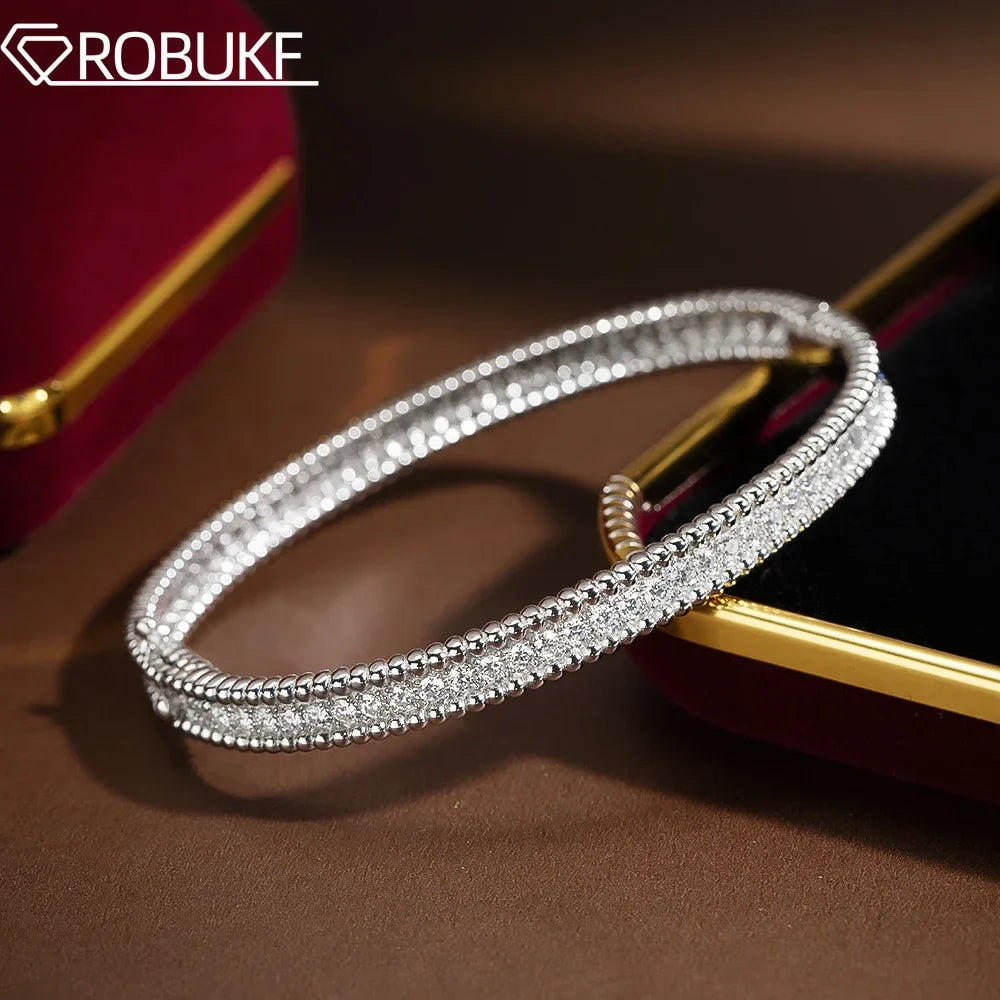 2mm Moissanite Bracelet 18K Gold Plated Tennis Bangle