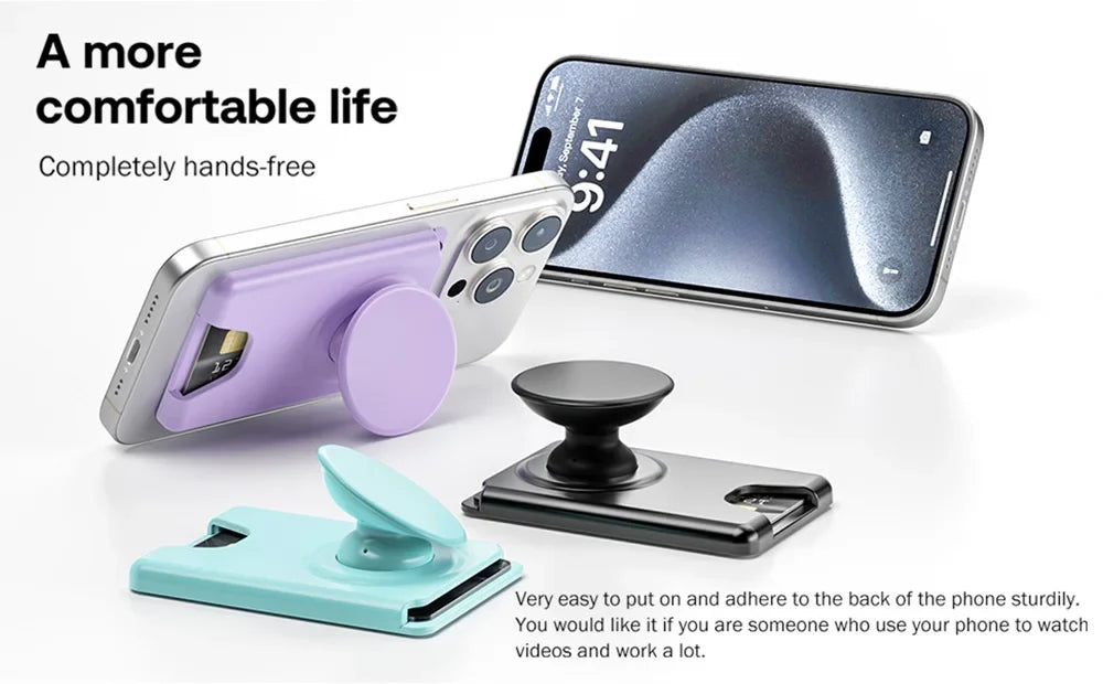 Magnetic2026 Edition Wallet With Expanding Grip For Phones Universal Card Holder Case Anti Scratch And Dustproof Back To School