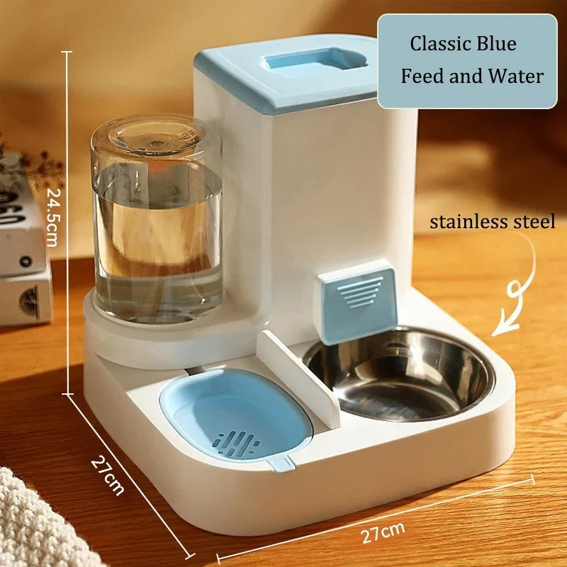 Automatic Pet Feeder Gravity Food And Water Dispenser Kit No Batteries Hands Free Fall 2025 Simple Clean
