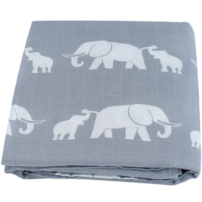 Muslin Bamboo Swaddle Blanket 120x120 Cm Floral Newborn Bedding Fall 2025 Breathable Eco Friendly Baby Gift
