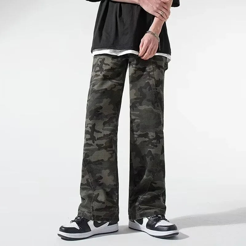 Men’s Oversized Cargo Jeans - Baggy Straight Denim Wear