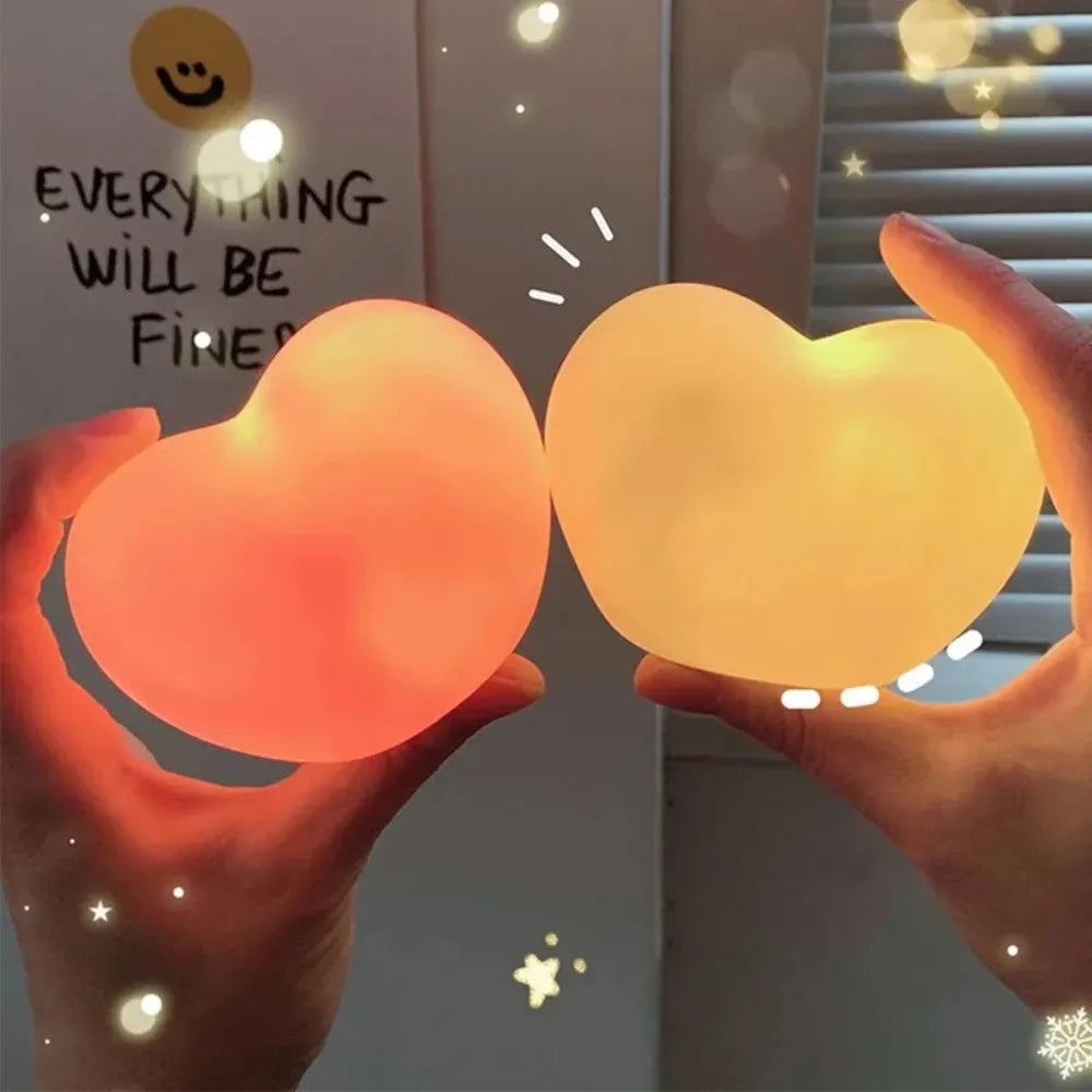 3D Unique Heart-Shaped Night Light - Romantic Valentine's Day Gift & DIY Table Decor, White & Pink