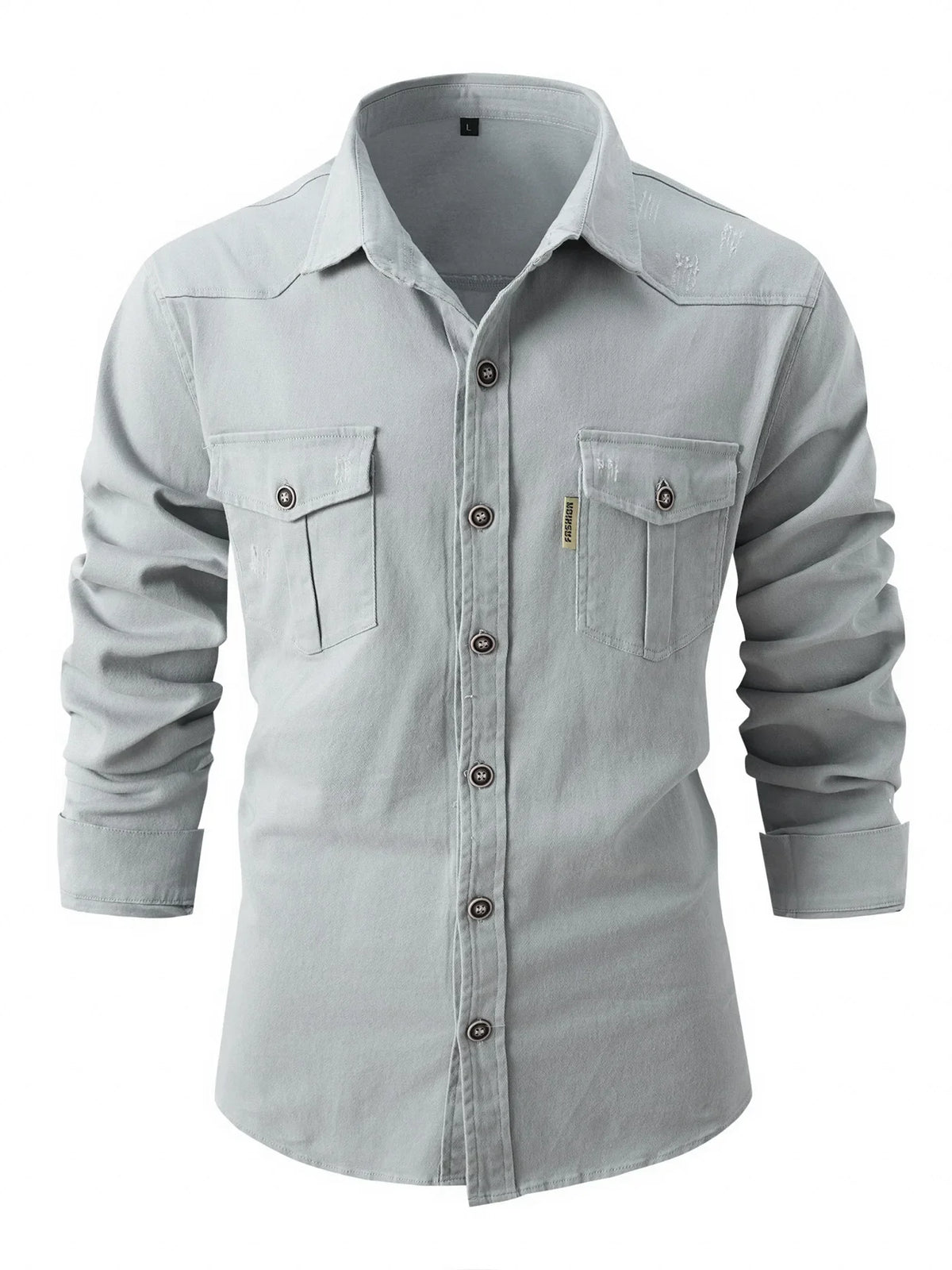 and Autumn Winter Men's Long Sleeve Shirt - Casual Stretch Cotton Linen Fashion Business Wear