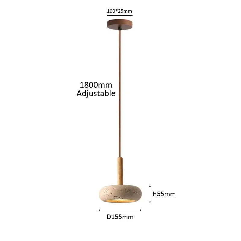 LED Japandi Pendant Lamp Yellow Stone Wabi Sabi Ambient Design