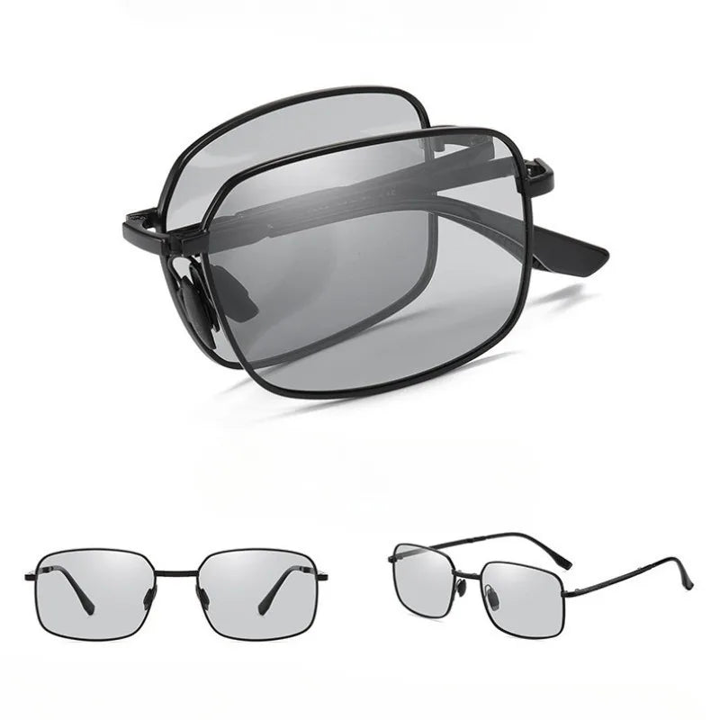 Folding Polarized Sunglasses 2 Pack Dual Use Driving Day Night Color Changing Square Frame Spring 2026 Trend