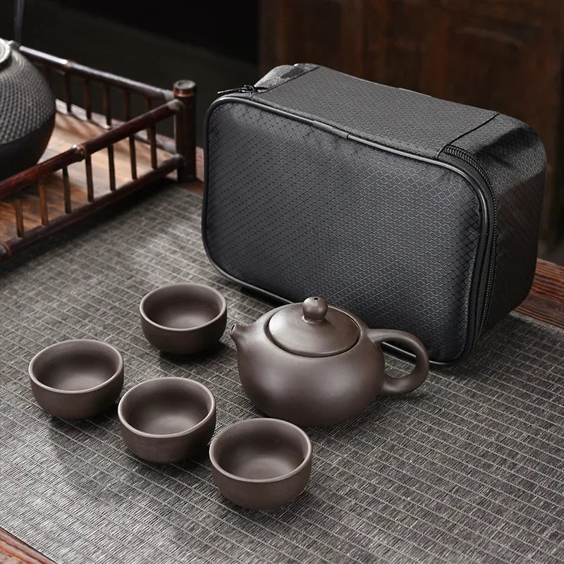 Purple Clay Travel Tea Kit Travel-Friendly Kung Fu Teaware