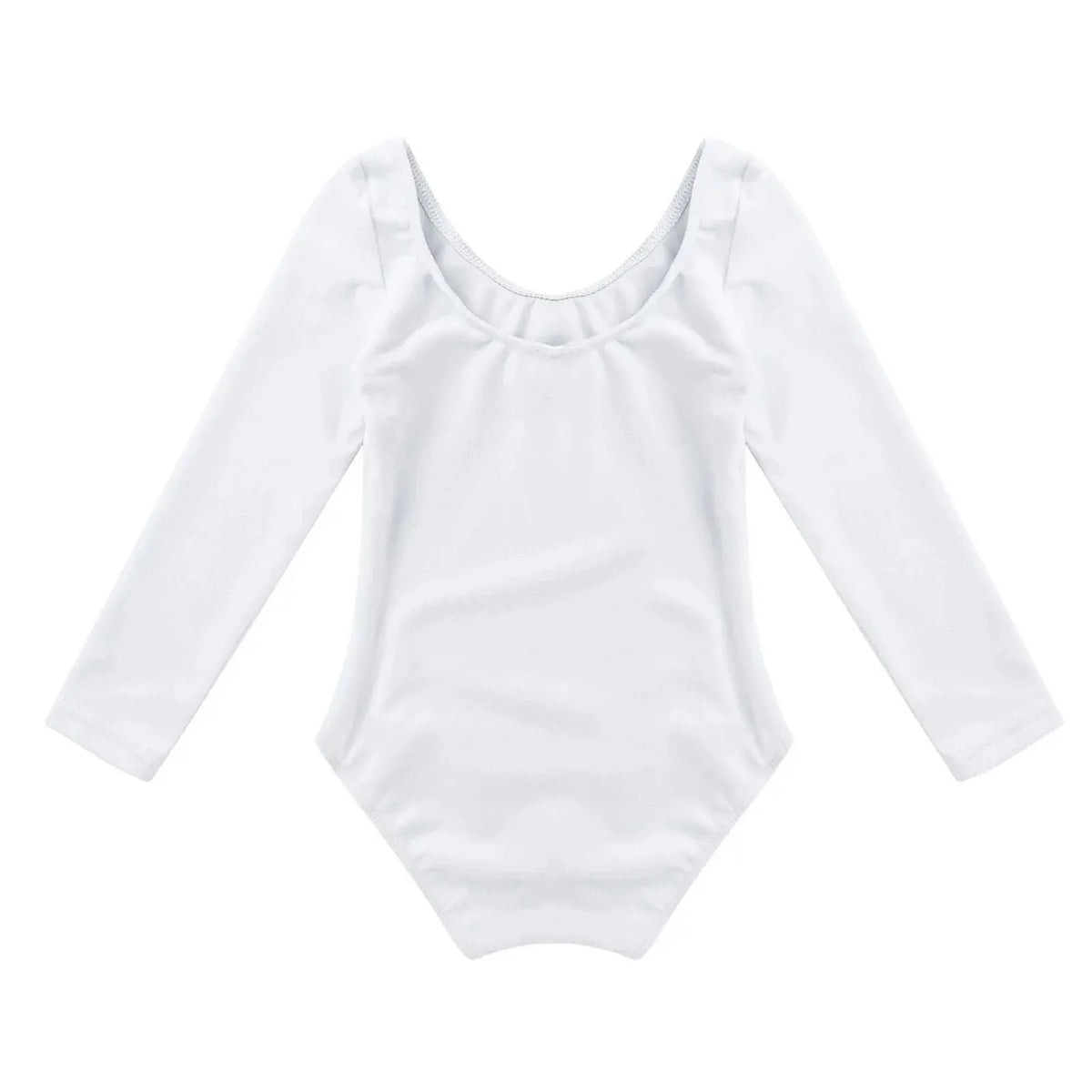Plush girls' leotards - long sleeve solid color, polyester, for ballet and gymnastics training