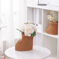 Vase Rattan Boot Shaped Imitation Woven Tabletop Christmas Decor Holiday 2025 Cute Centerpiece Gift