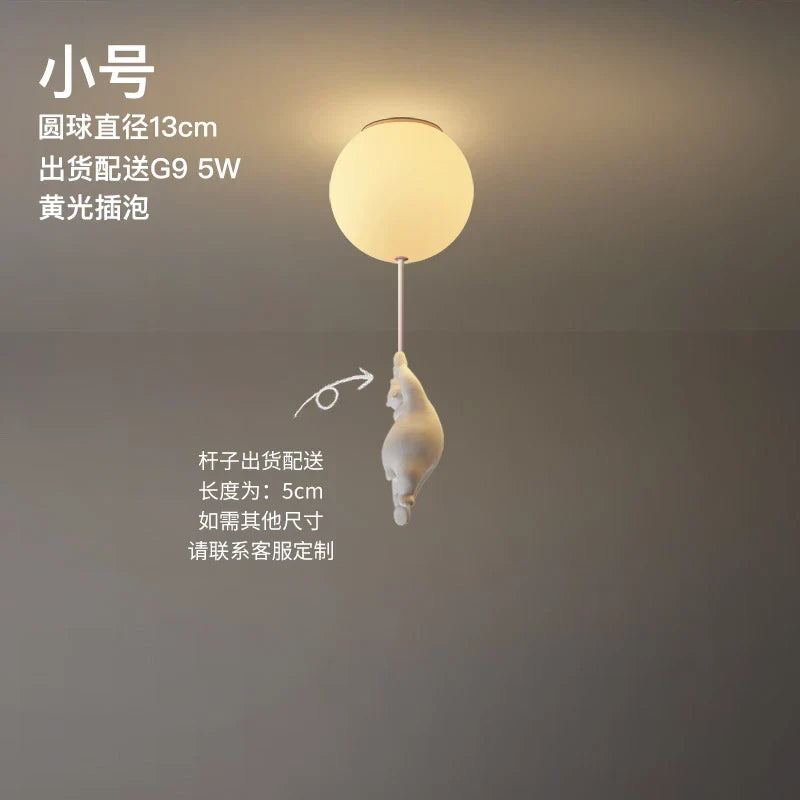 Ceiling LED Light Warm Cartoon Bear Design Kids Bedroom Ceiling Lamp Fall 2025 Cozy Nightlight Decor