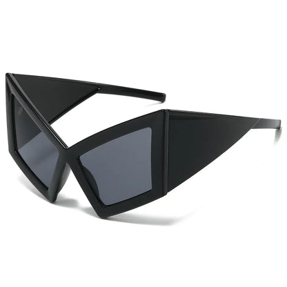 Cat Oversized Eye Sunglasses Women Red UV400 Shades Retro Gradient Fashion
