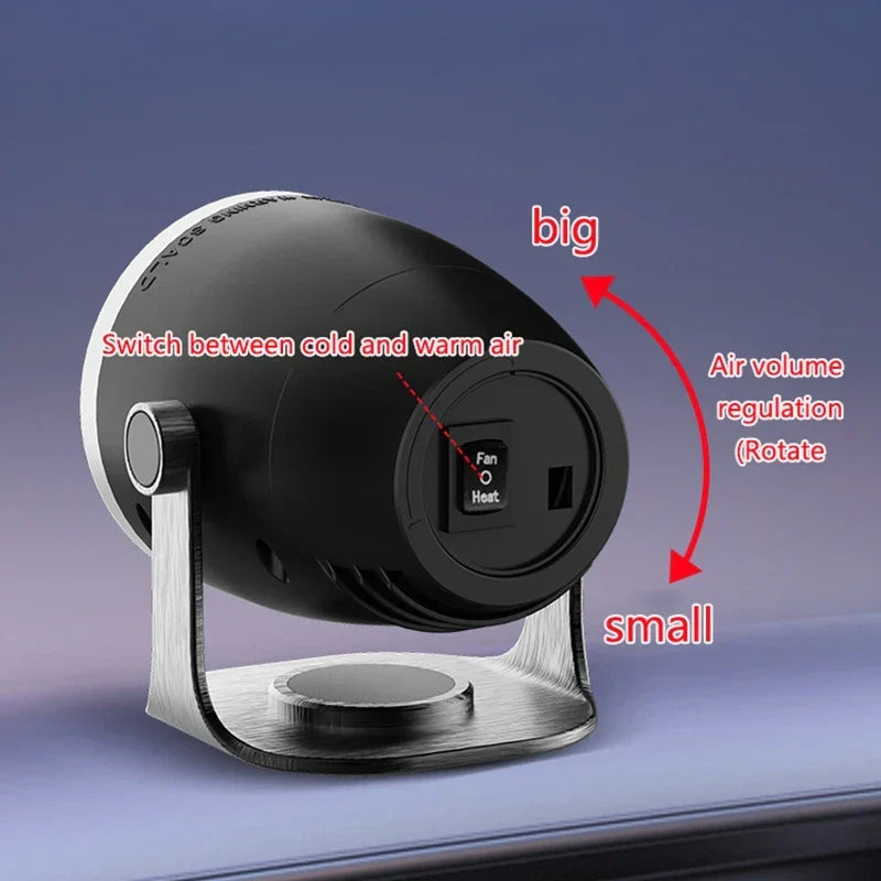 Travel-Friendly Vehicle Dashboard Climate Accessory, Winter 2025 Safer Driving – Car Heater 3-in-1 12V/24V Windshield Defroster Fan