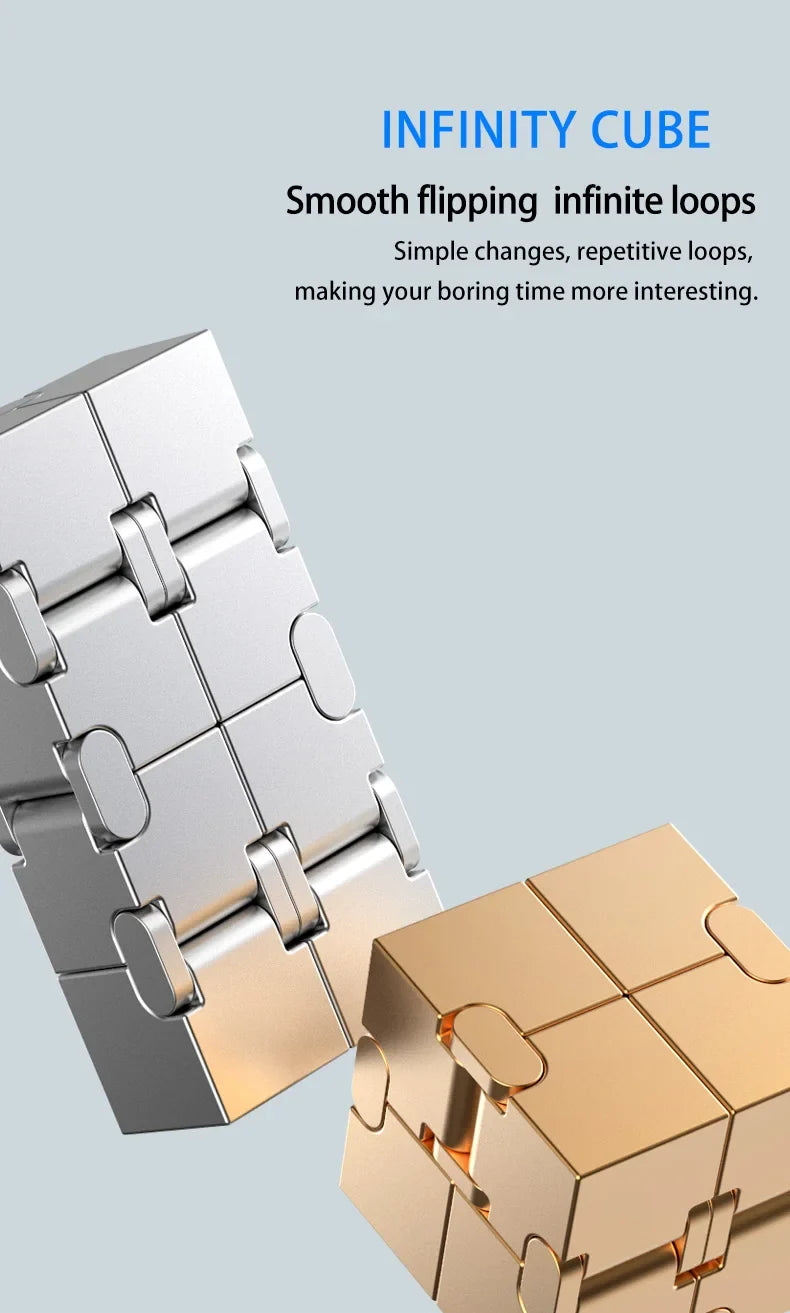Metal Magic Cube Stress Relief Toy Travel-Friendly Puzzle Focus