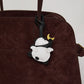 Bag Leather Charm No Face Keychain Black Cozy Cute Gift