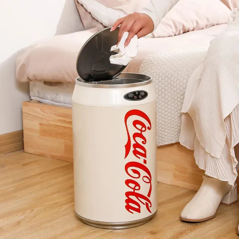 Induction Automatic Trash Can Round Kitchen Bin 24x40cm