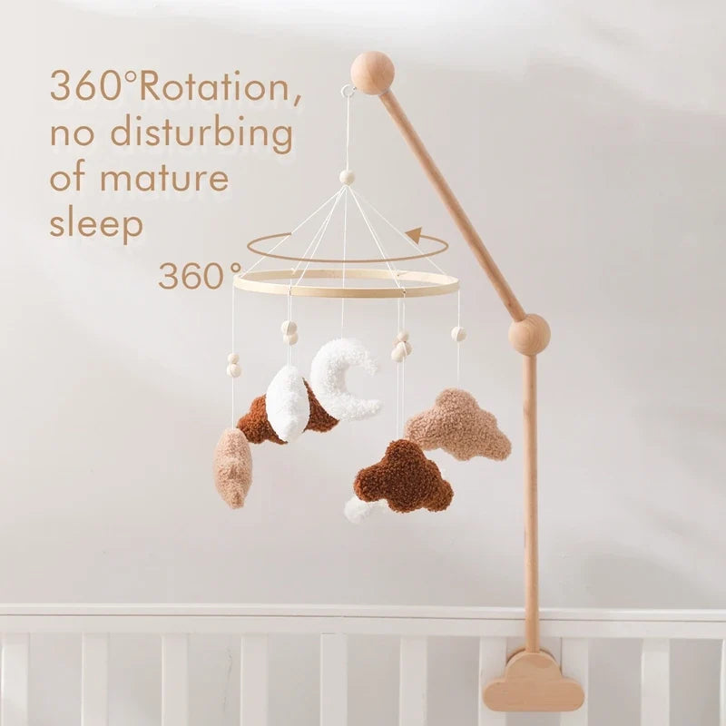 Crib Baby Mobile Wooden Nursery Newborn Sensory Toys