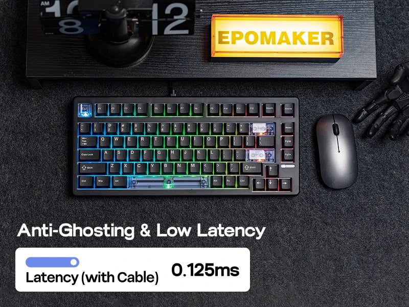 Keyboard Mechanical 75 Percent Hot Swap Gasket Mount Wired