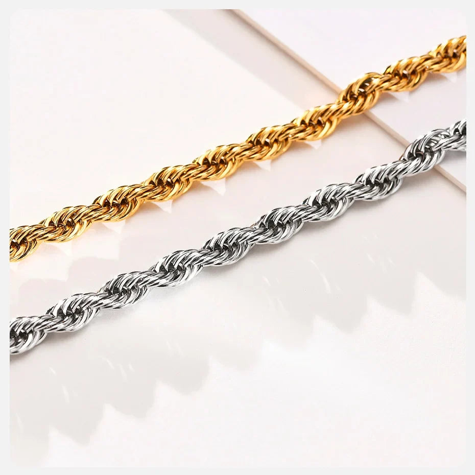 Steel Stainless Rope Chain Bracelet Twisted Singapore