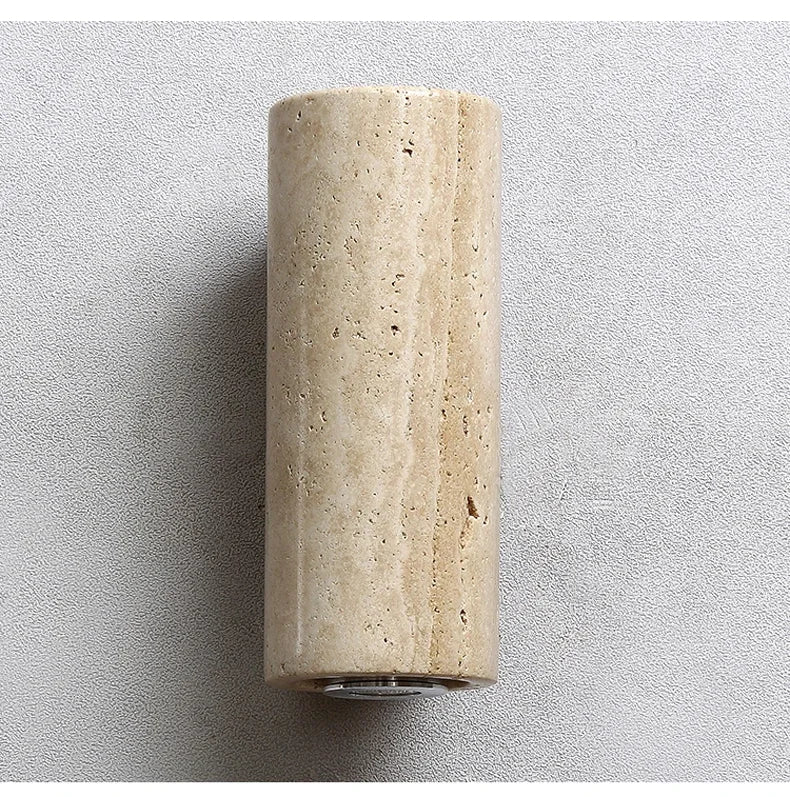 Yellow Japandi Marble LED Wall Sconce Wabi Sabi Bedside Light