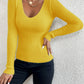 Flattering Fitted Women’s Ribbed Sweater - Scoop Neck, Knit