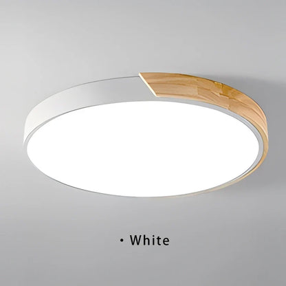 Japandi Led Ceiling Light Scandinavian Wood Contemporary Plush Glow Diffuser