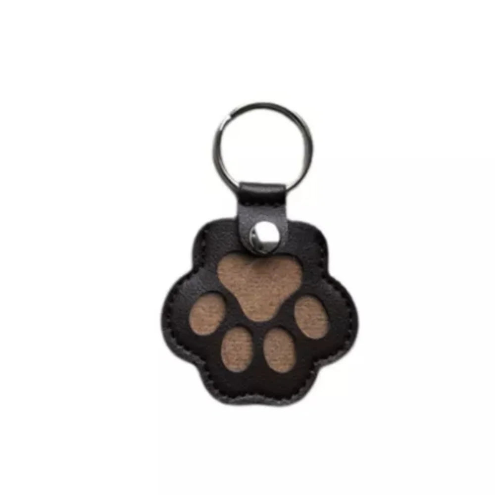 Hair Pet Keychain Paw Pendant PU Leather Hair Holder