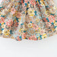 Plush Baby Girl Dress - Timeless Floral Flutter Sleeves, Polyester, With Crossbody Bag, For Ages 0-3
