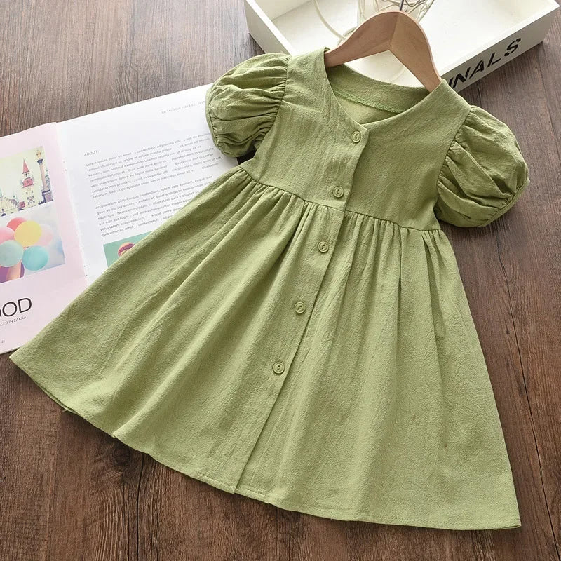 flowy a-line, floral butterfly print, casual wear for everyday adventures – Light girls’ dress