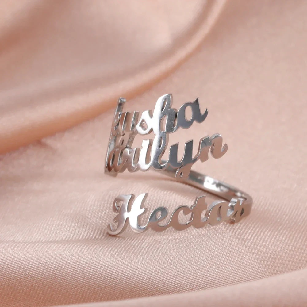 Name2026 Edition Ring Custom Double First Names Jewelry For Couples Personalized Gift TikTok Viral Fall